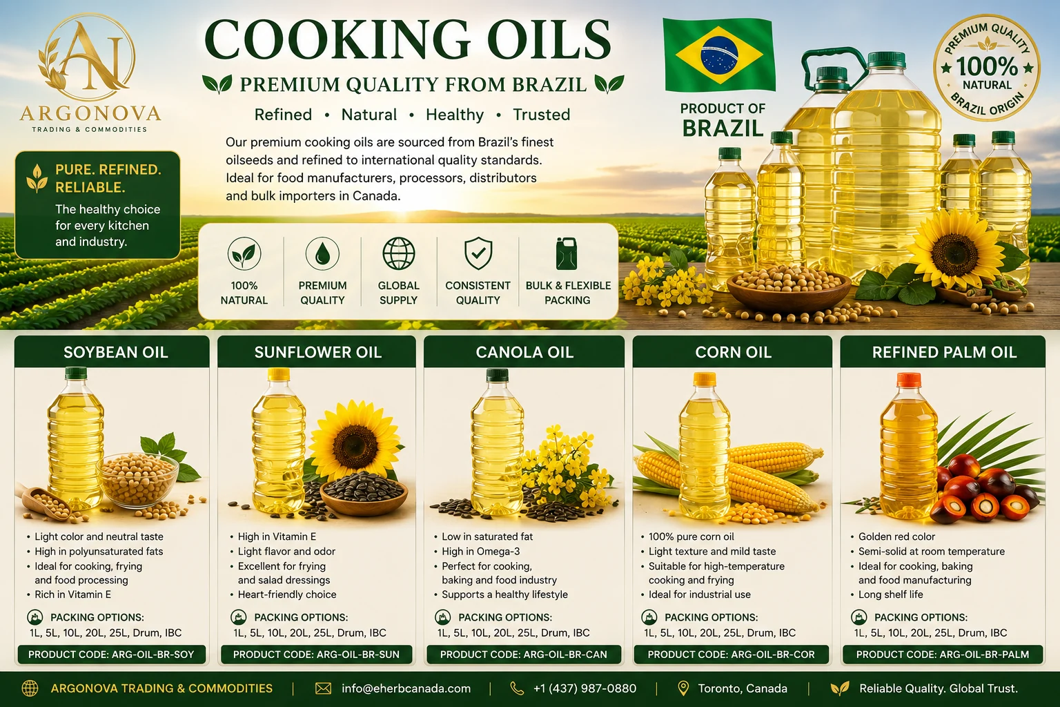 Brazilian cooking oils